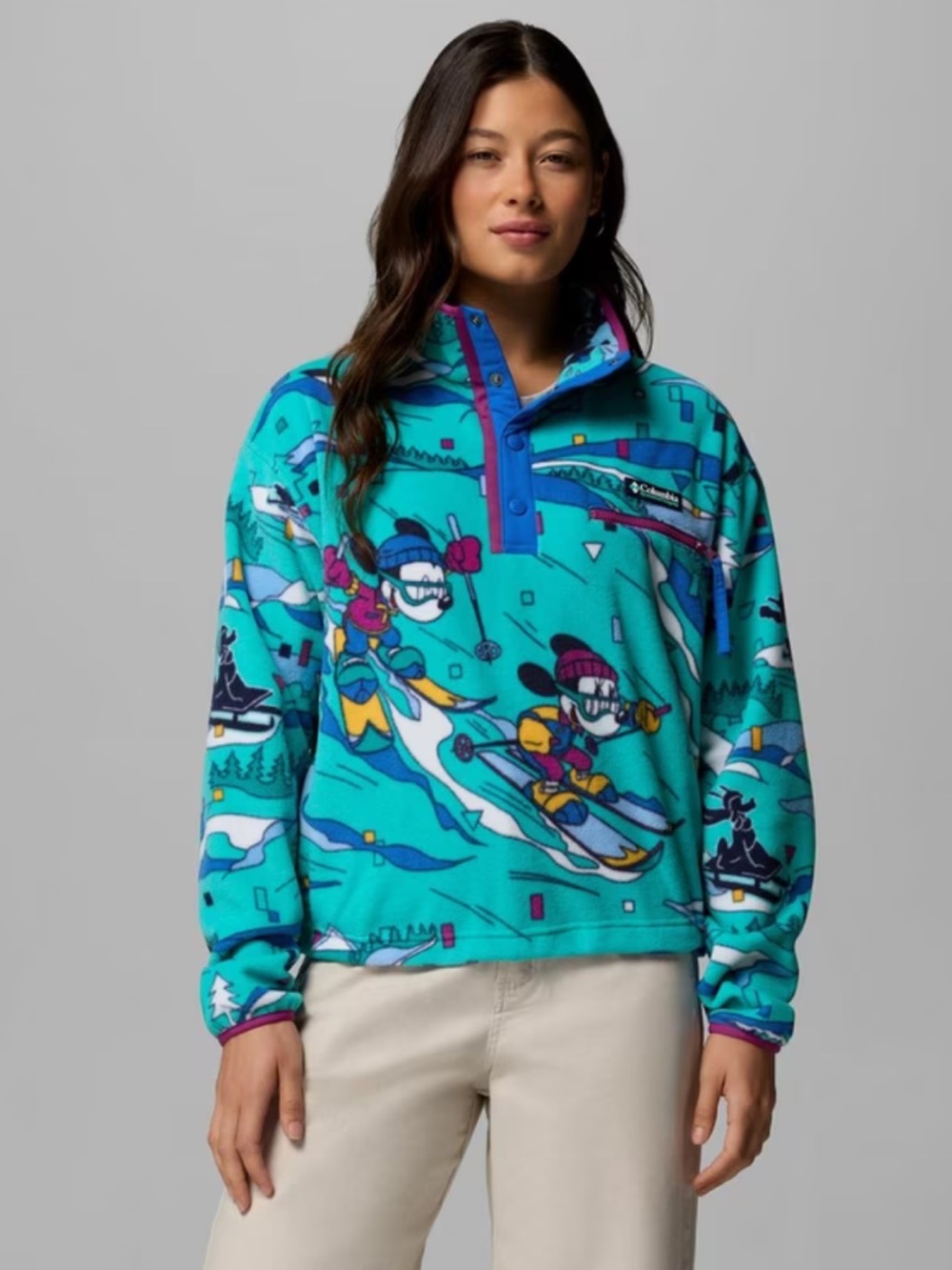 Columbia Mickey Mouse Ladies' Blue Fleece Pullover Jacket